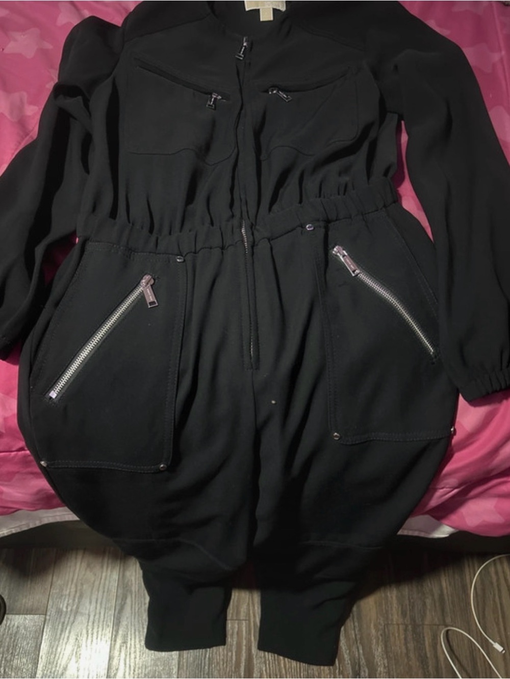 Micheal Kors Black Jumpsuit with Zip Pockets